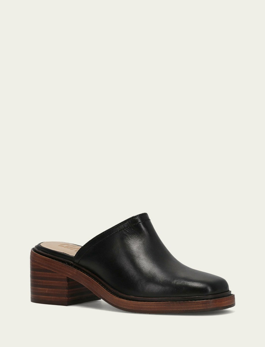 FRYE Women's Black Vintage Leather Kate Mules