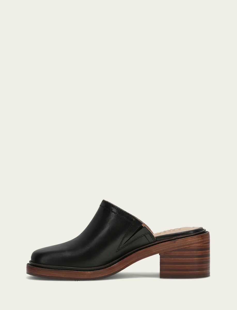 FRYE Women's Black Vintage Leather Kate Mules
