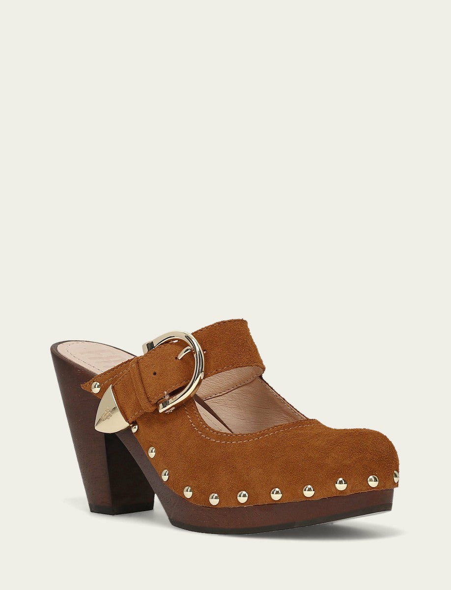 FRYE Women's Caramel Cindy Buckle Clog