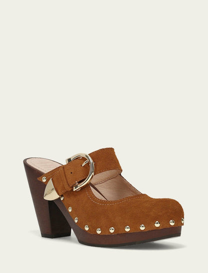 FRYE Women's Caramel Cindy Buckle Clog