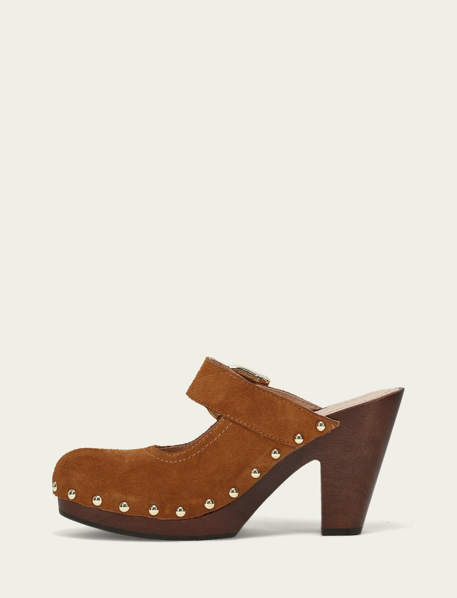 FRYE Women's Caramel Cindy Buckle Clog