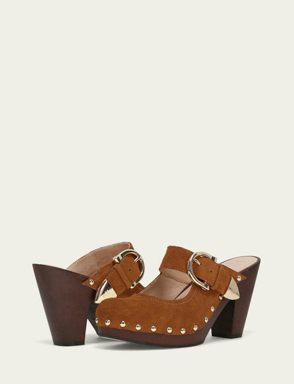 FRYE Women's Caramel Cindy Buckle Clog