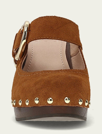 FRYE Women's Caramel Cindy Buckle Clog