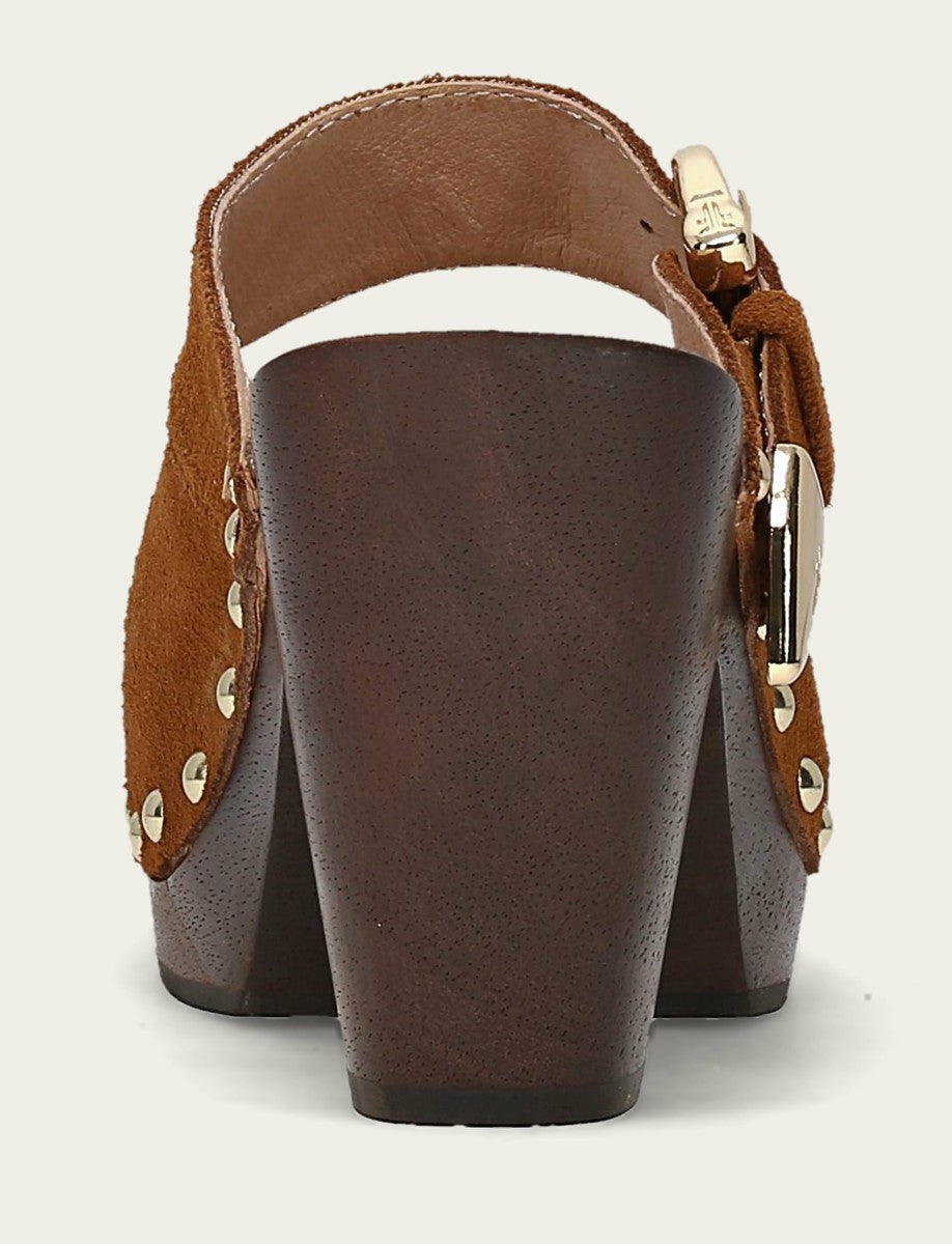 FRYE Women's Caramel Cindy Buckle Clog