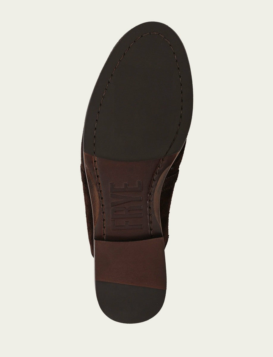 FRYE Women's Chocolate Suede Faith Chain Mule