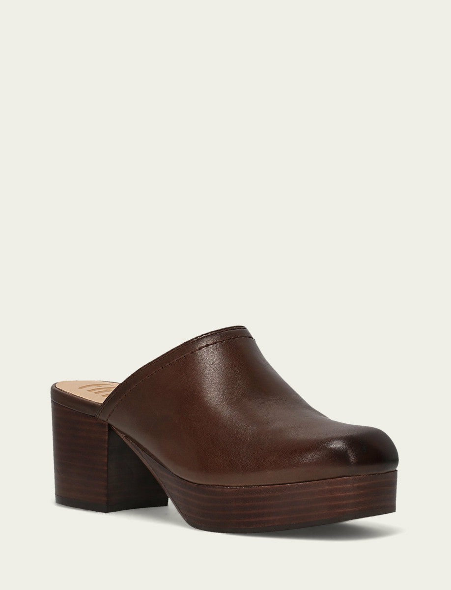 FRYE Women's Brown Leather Campus Clog