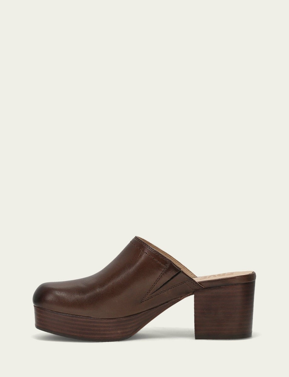 FRYE Women's Brown Leather Campus Clog