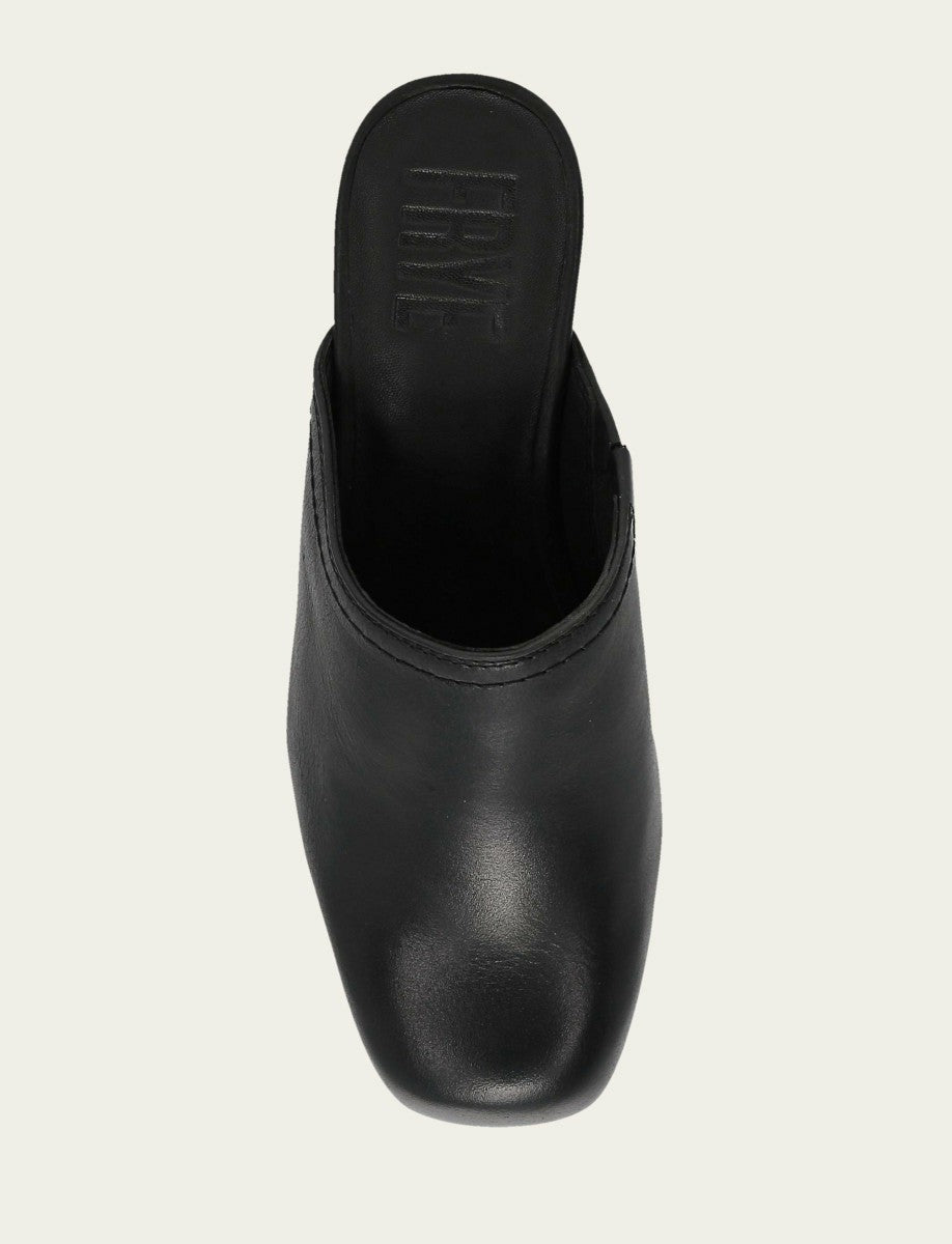 FRYE Women's Black Leather Campus Clogs