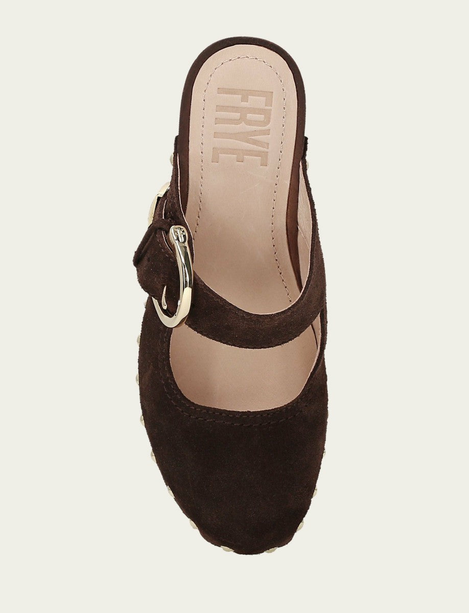 FRYE Women's Chocolate Cindy Buckle Clog