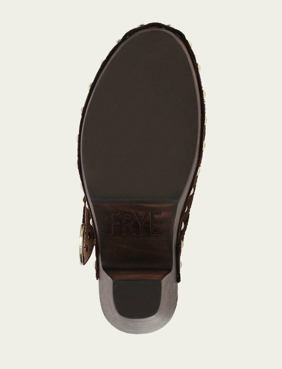 FRYE Women's Chocolate Cindy Buckle Clog