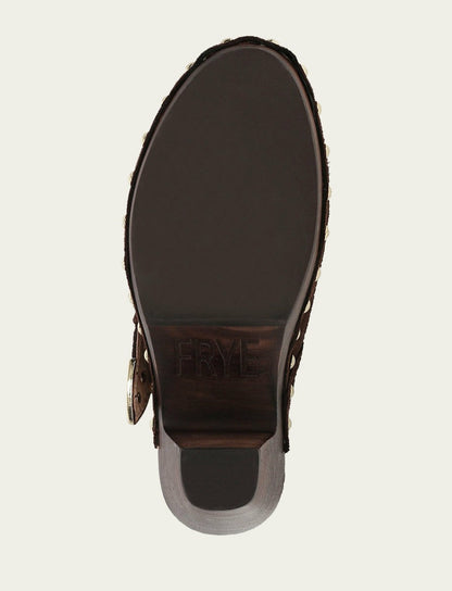 FRYE Women's Chocolate Cindy Buckle Clog