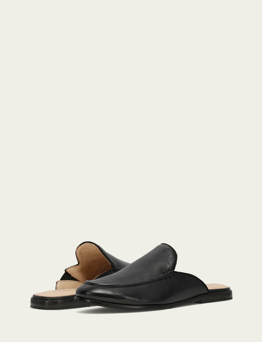 FRYE Women’s Black Faith Leather Mules