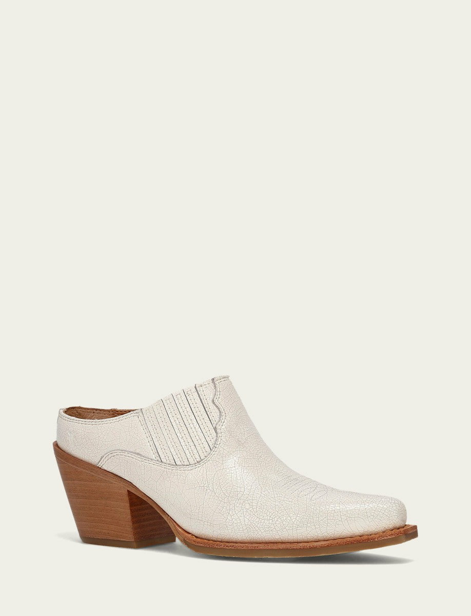 FRYE Women’s Antique White Leather Laila Mules