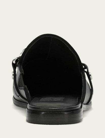 FRYE Women's Black Faith Chain Leather Mules