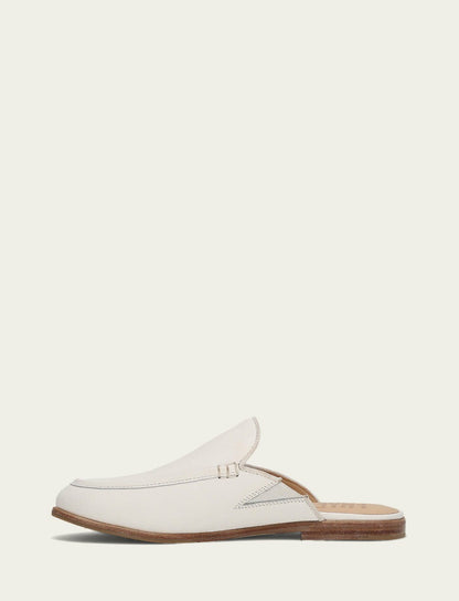 FRYE Women’s White Faith Leather Mules