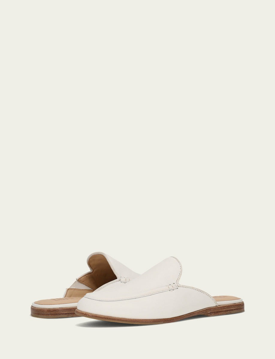 FRYE Women’s White Faith Leather Mules