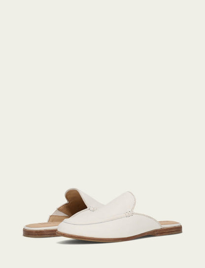 FRYE Women’s White Faith Leather Mules
