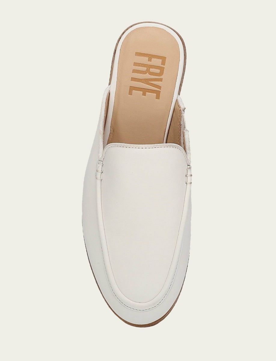 FRYE Women’s White Faith Leather Mules