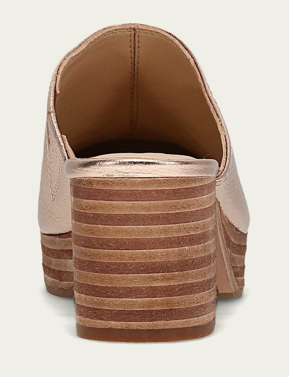 FRYE Women’s Rose Gold Metallic Leather Campus Clogs