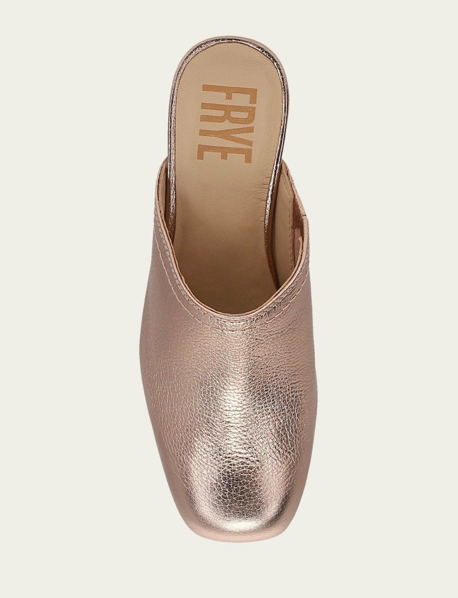 FRYE Women’s Rose Gold Metallic Leather Campus Clogs