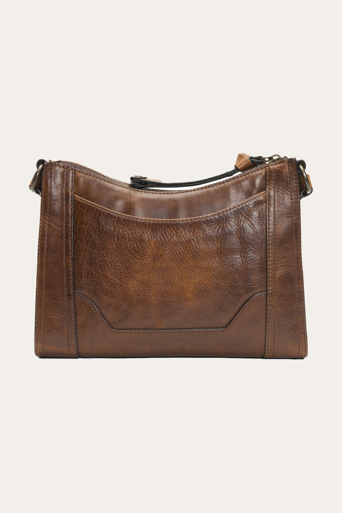 FRYE Melissa Zip Crossbody in Dark Brown