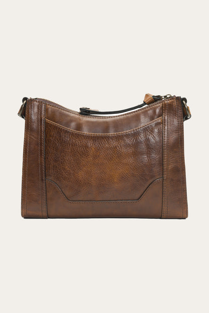 FRYE Melissa Zip Crossbody in Dark Brown