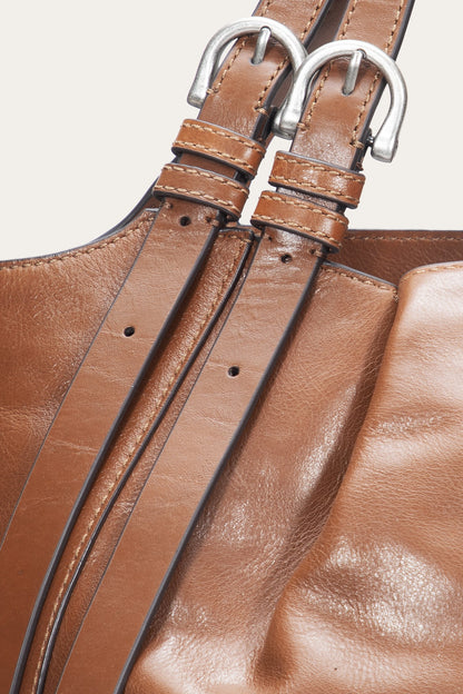 FRYE Women's Cognac Heather Leather Tote