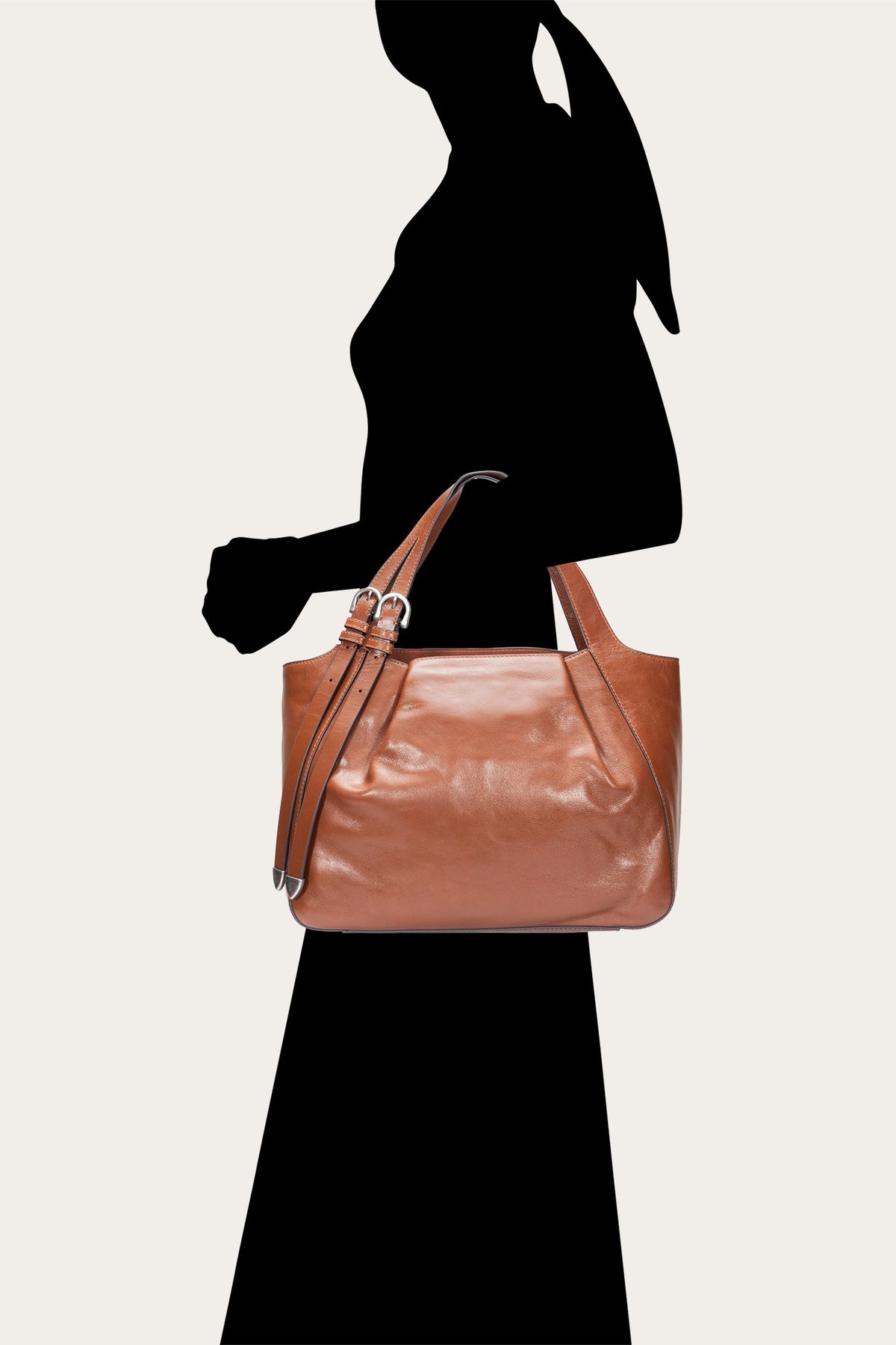 FRYE Women's Cognac Heather Leather Tote