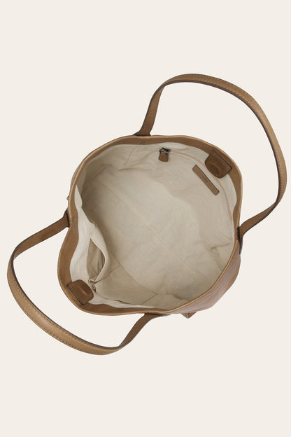 FRYE Women's Beige Campus Leather Tote