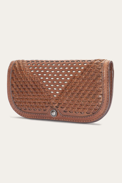 FRYE Women's Cognac Jennie Leather Clutch