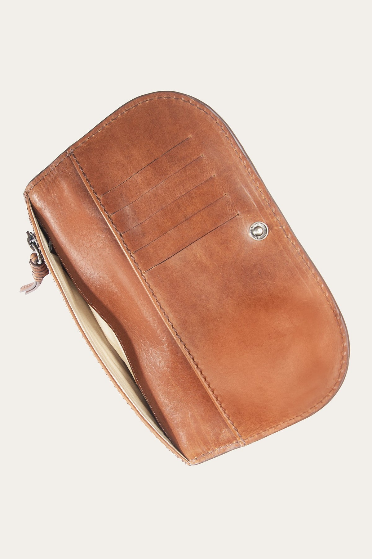 FRYE Women's Cognac Jennie Leather Clutch