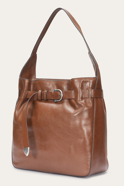 FRYE Women's Cognac Heather Leather Hobo Bag