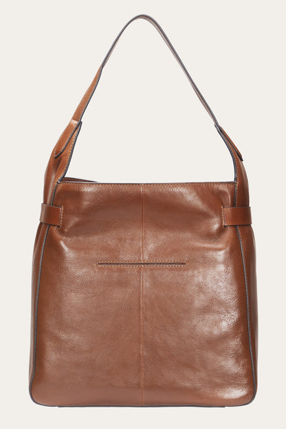 FRYE Women's Cognac Heather Leather Hobo Bag