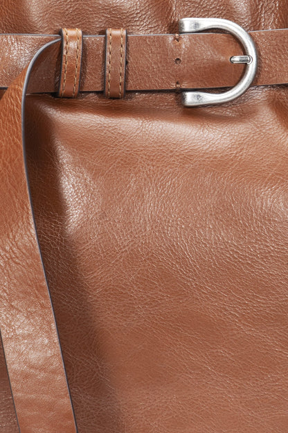 FRYE Women's Cognac Heather Leather Hobo Bag