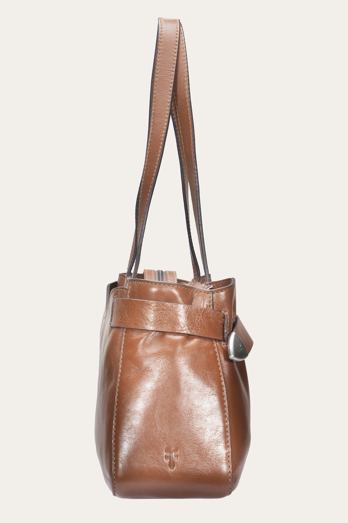FRYE Women's Cognac Heather Leather Satchel
