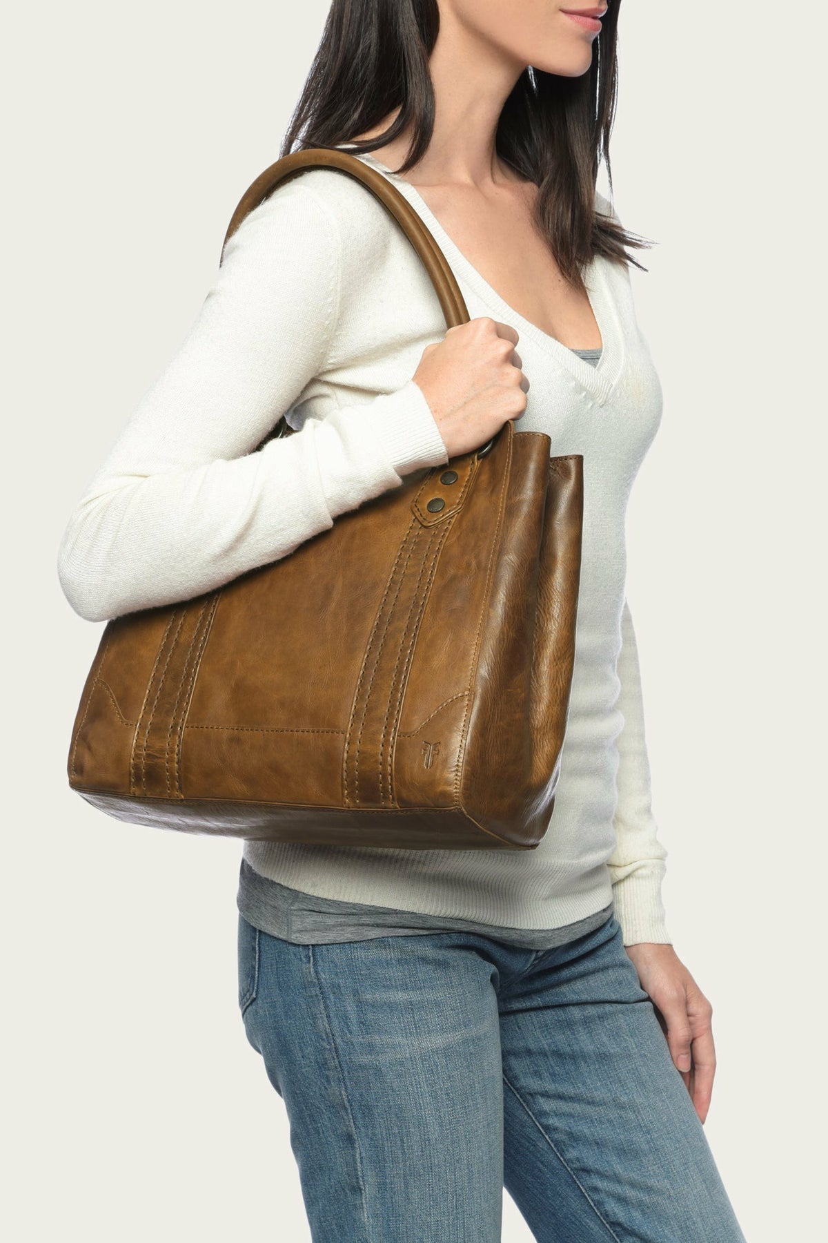 FRYE Melissa Cognac Tote