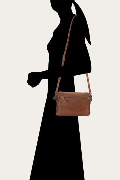 FRYE Melissa Cognac Crossbody Wristlet