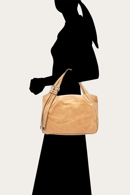 FRYE Women's Beige Heather Suede Tote