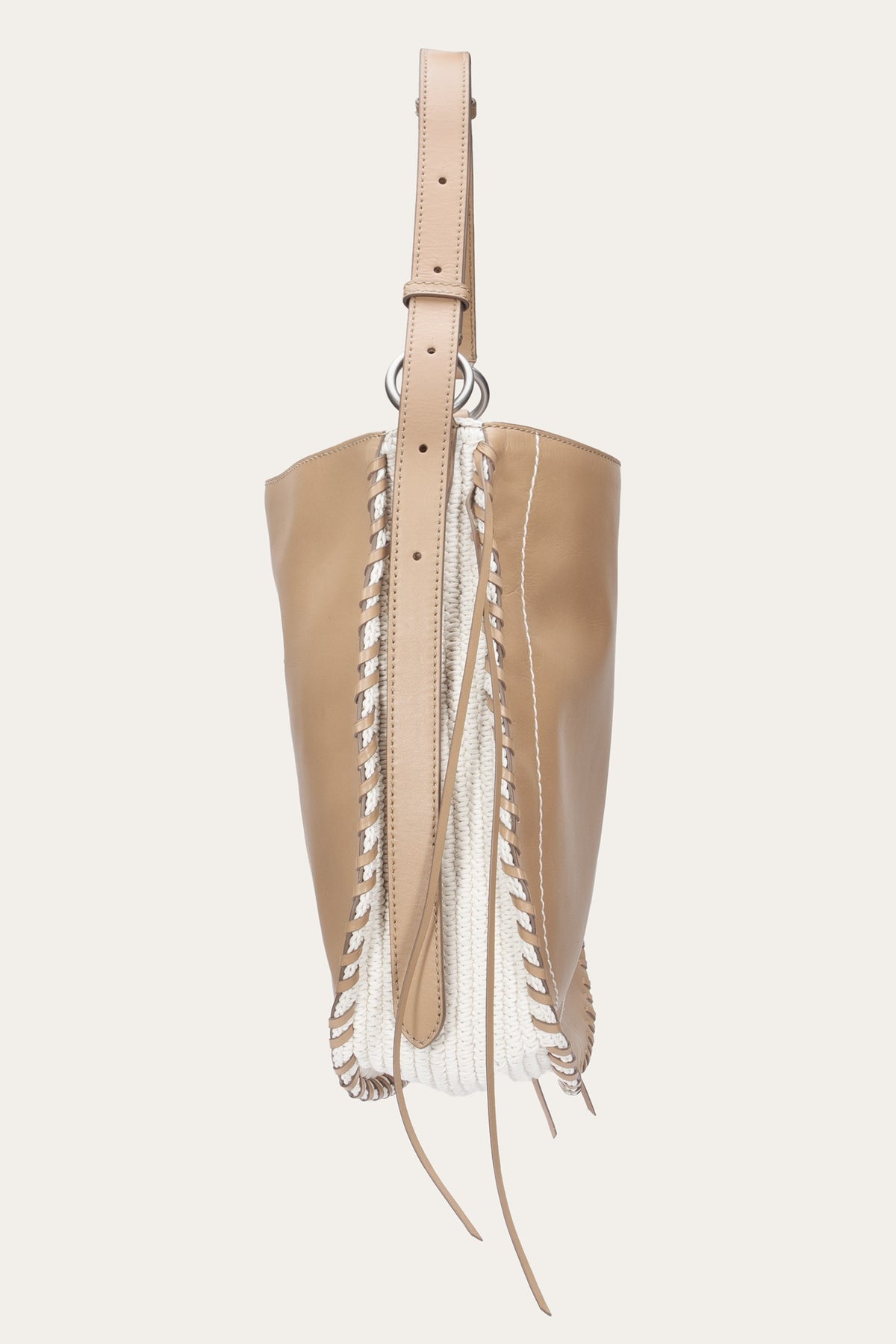 FRYE Women's Beige Hailey Leather Hobo Bag