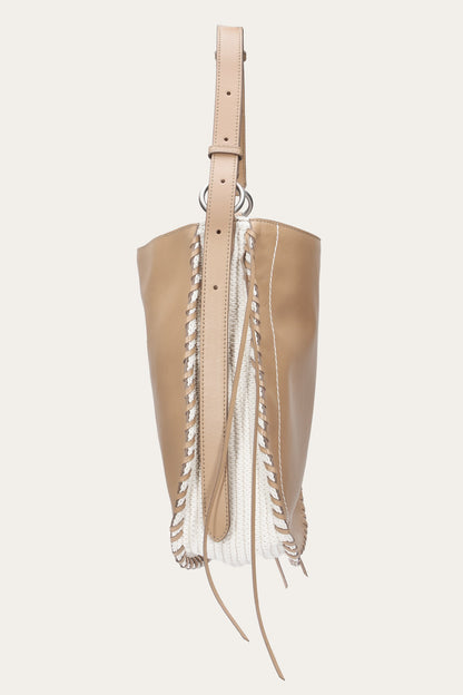 FRYE Women's Beige Hailey Leather Hobo Bag