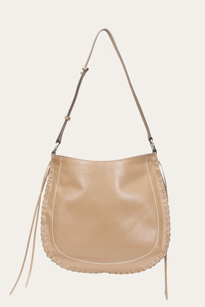 FRYE Women's Beige Hailey Leather Hobo Bag