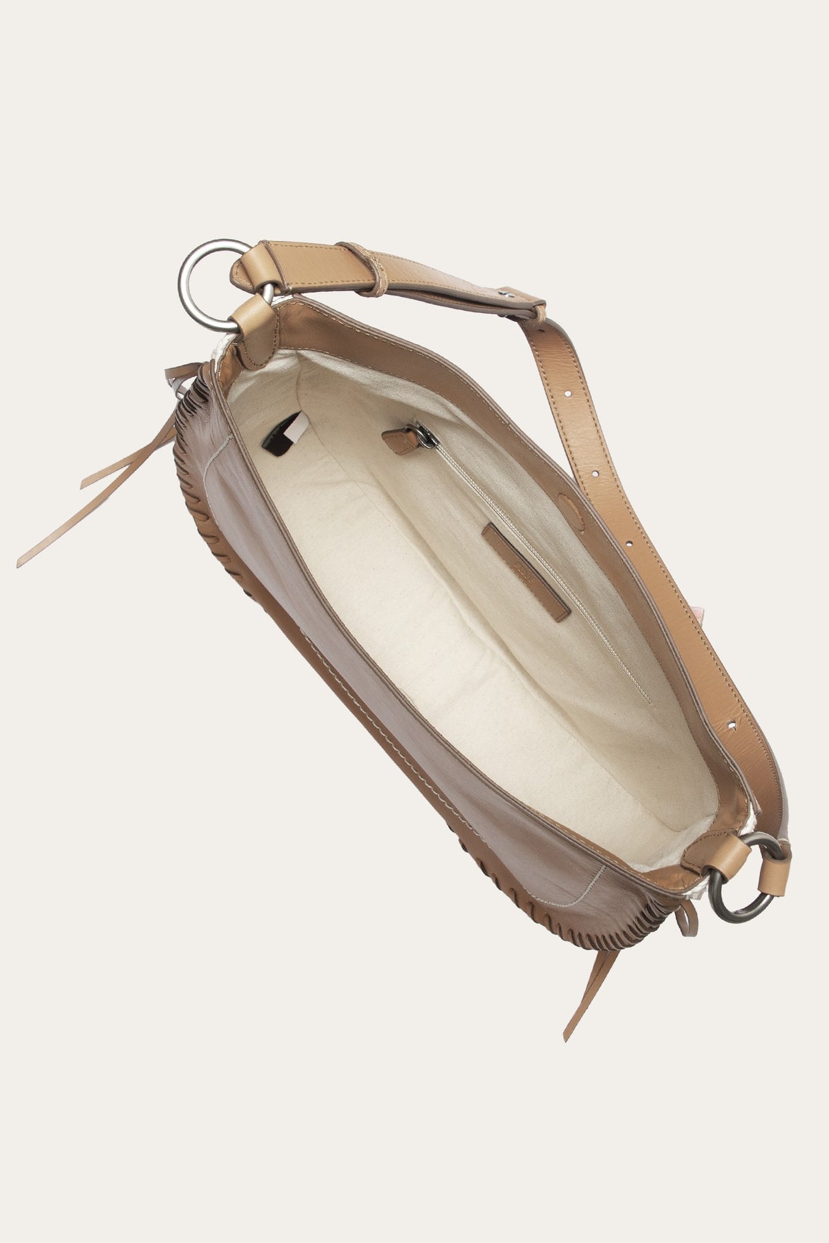 FRYE Women's Beige Hailey Leather Hobo Bag