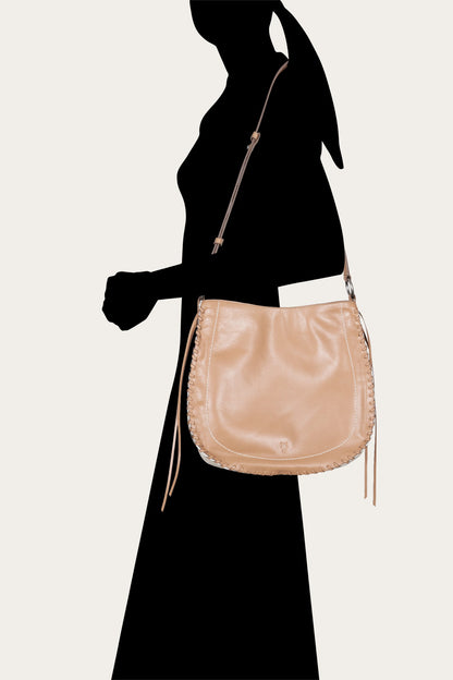 FRYE Women's Beige Hailey Leather Hobo Bag