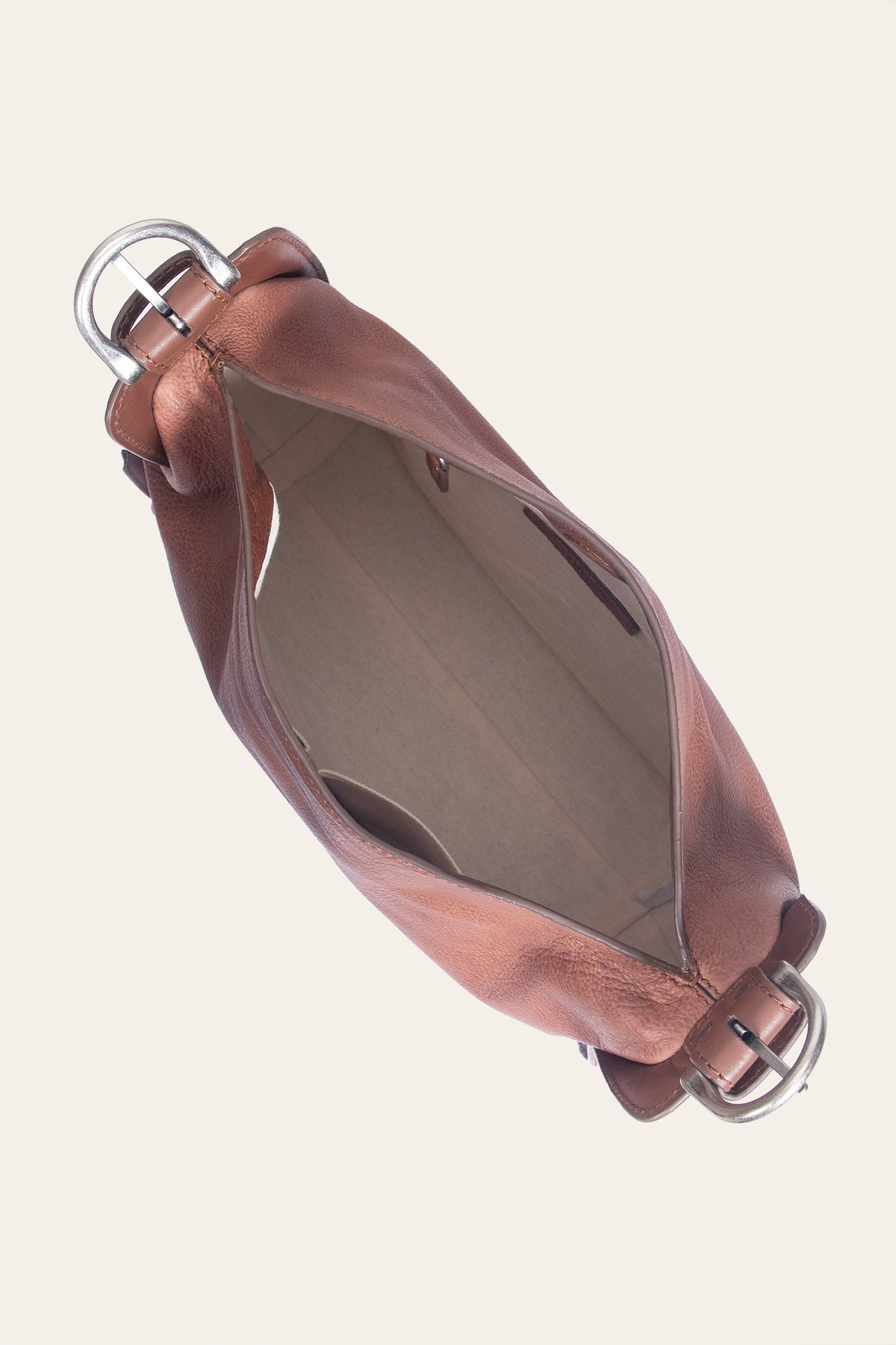 FRYE Women's Cognac Carla Studded Hobo Handbag
