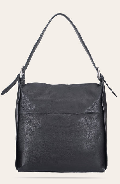 FRYE Women's Black Carla Studded Hobo Handbag