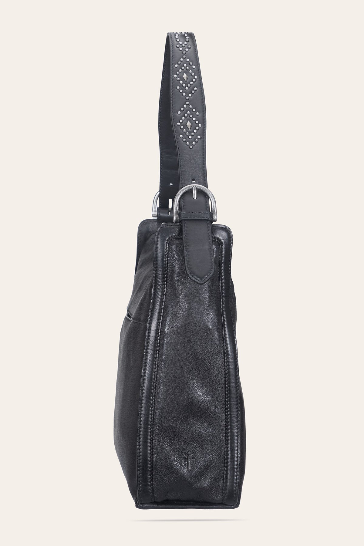 FRYE Women's Black Carla Studded Hobo Handbag
