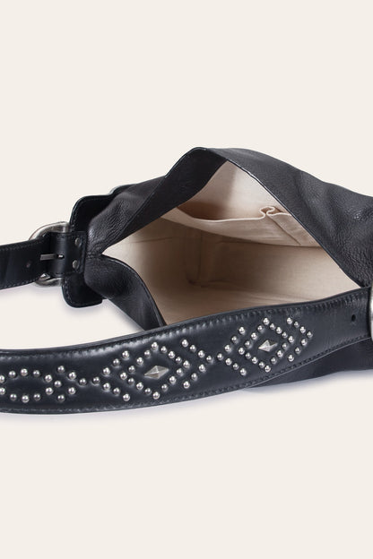 FRYE Women's Black Carla Studded Hobo Handbag