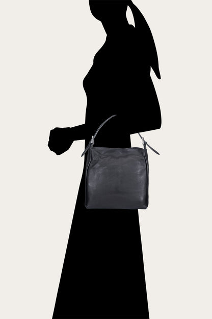 FRYE Women's Black Carla Studded Hobo Handbag