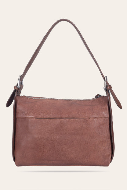 FRYE Women's Cognac Carla Studded Shoulder Bag