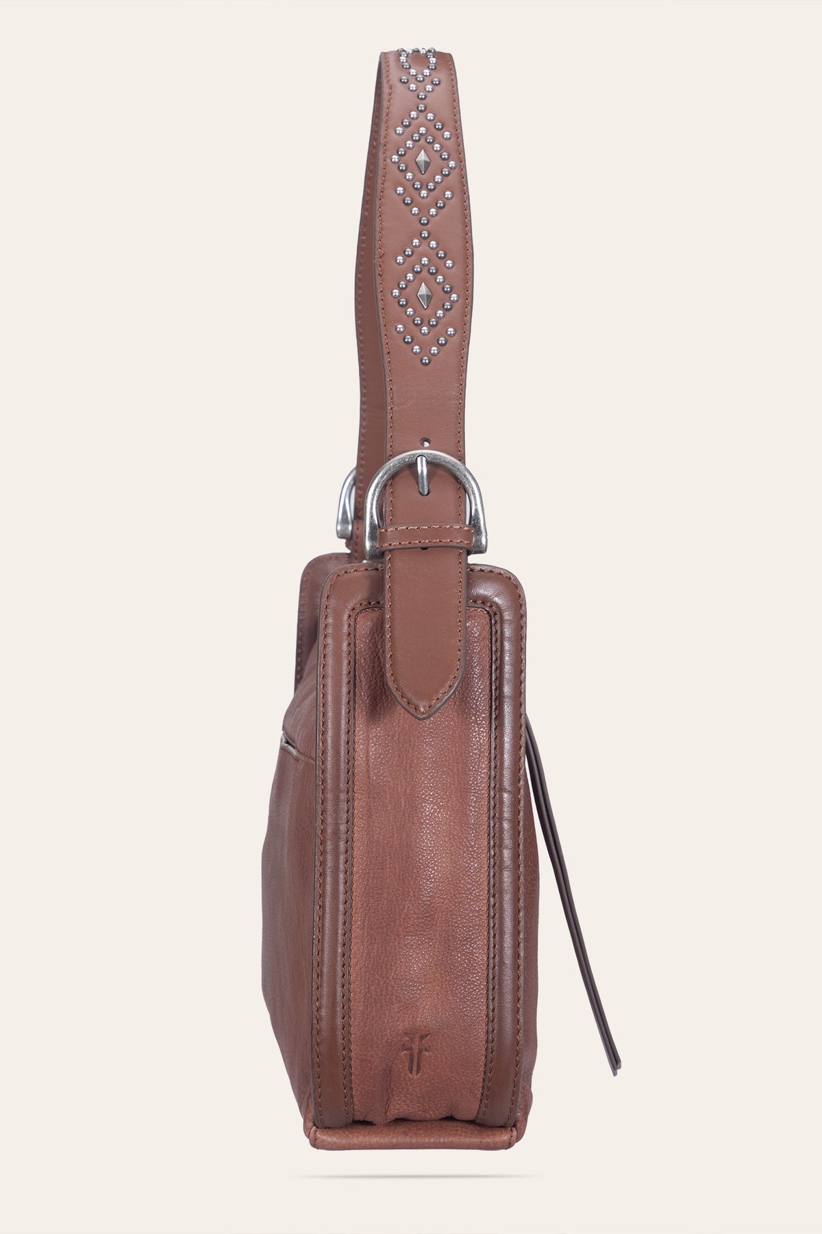 FRYE Women's Cognac Carla Studded Shoulder Bag